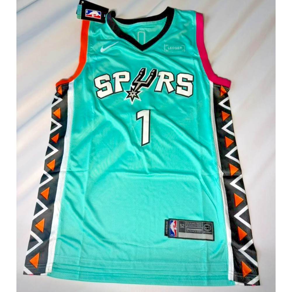New San Antonio Spurs City Edition Jersey #1 Victor Wembanyama Teal XL - Picture 9 of 14
